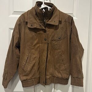 Vintage Wilson's Adventure Bound Leather Bomber Jacket Women's Small Brown 90s